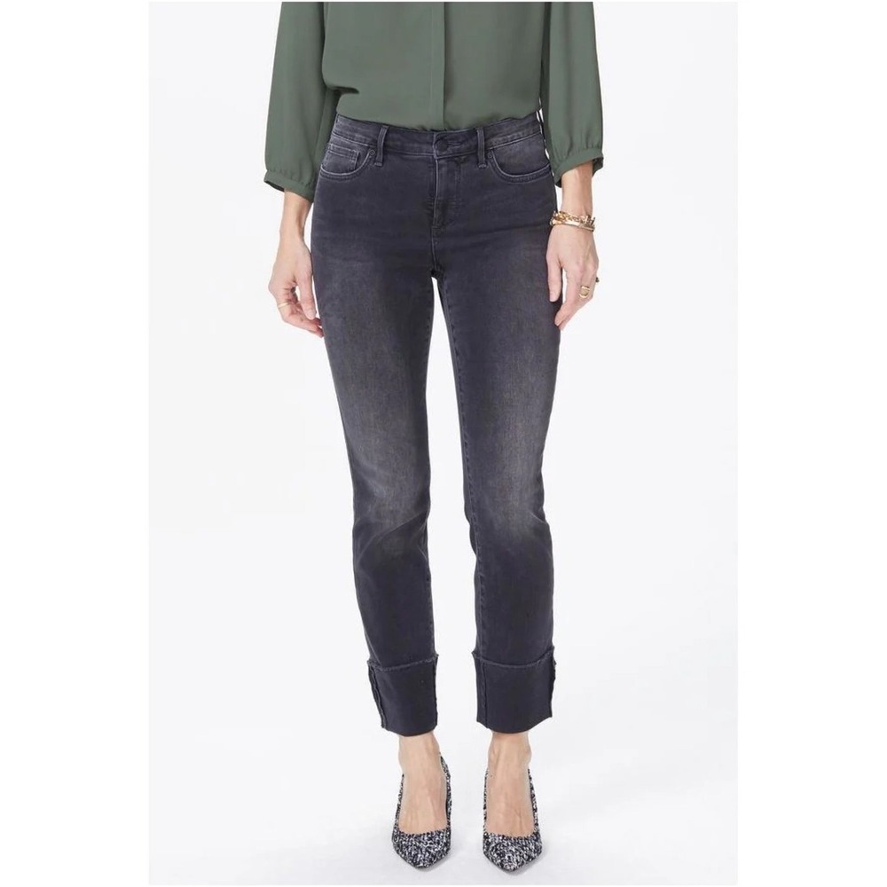 NYDJ Sheri Slim Ankle Jeans 4 Black Wash